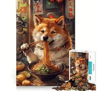 Puzzle Ramen Shiba Inu per adolescenti, 1000 pezzi, gioco di logica, rilassante, taglio preciso, (50x75cm)