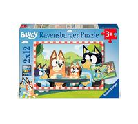 Ravensburger - Bluey, Puzzle Bambini 3+ Anni, Include 2 Puzzle Da 12 Pezzi | Include 2 puzzle di Bluey da 12 pezzi ciascuno, giochi educativi e divertenti, ideali come regalo per bambini dai 3 anni.