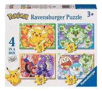 Puzzle Ravensburger 120040262 Pokèmon 4in1 12-16-20-24 pezzi Multicolore