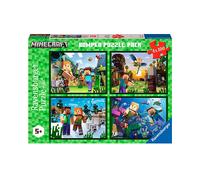 PUZZLE RAVENSBURGER 4 in a box Minecraft - 100 Pezzi in Cartone per 5+ anni - Tema: Videogioco