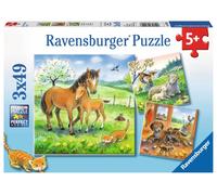 Puzzle Ravensburger Animali coccolosi 3x49 pezzi
