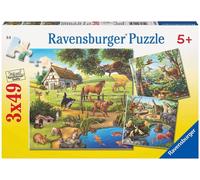 Puzzle RAVENSBURGER animali nel bosco, allo zoo e in fattoria 3×49 pezzi