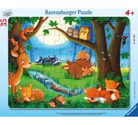 Ravensburger Verlag- Wenn Kleine Tiere Schlafen Gehen Ravensburger Puzzle per Bambini 05146-Puzzle con Cornice da 35 Pezzi, Motivo: Quando i Piccoli Animali Vanno a Dormire, Multicolore, 05146