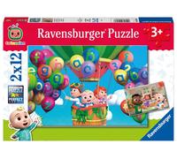 Ravensburger - puzzle cocomelon, collezione 2x12, 2 puzzle da 12 pezzi, età raccomandata 3+ anni