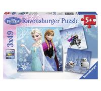Puzzle Ravensburger Frozen: avventura invernale 3×49 pezzi