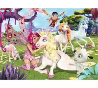 Ravensburger- Elefant,Tiger Vero Unicorno - 100 Pezzi XXL Mia And Me Puzzle per Bambini a Partire dai 6 Anni, Colore Giallo, 13388