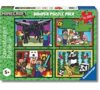 Ravensburger RVB12004290 4 Puzzle da 100 Pezzi - Minecraft