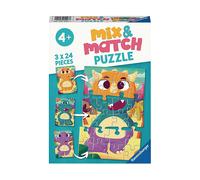 PUZZLE RAVENSBURGER Mix&Match Dinosauri Carini - 3x24 Pezzi in Cartone per Bambini 4+