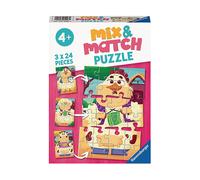 PUZZLE RAVENSBURGER Mix&Match: I miei amici della fattoria - 3x24 Pezzi in Cartone per 4+