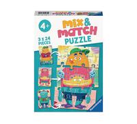 PUZZLE RAVENSBURGER Mix&Match Mostri Divertenti - 3x24 Pezzi in Cartone per 4+ Anni