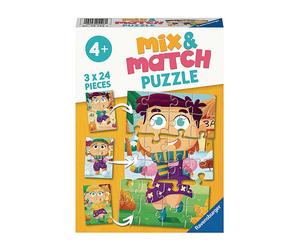 PUZZLE RAVENSBURGER Mix&Match: Vestito Colorato - 3x24 Pezzi in Cartone per Bambini 4+