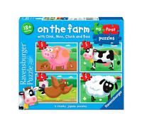PUZZLE RAVENSBURGER My First Puzzles - In Fattoria - 4 Pezzi in Cartone per Bambini 1,5 Anni
