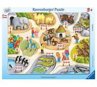 PUZZLE RAVENSBURGER Primi numeri fino a 5 - 17 Pezzi in Cartone per 3+ anni - Tema: Numeri e animali