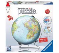 RAVENSBURGER 124367 PUZZLE 3D MAPPAMONDO CON PIEDISTALLO ANNI 10-99