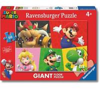 Ravensburger - Puzzle Super Mario | Puzzle Bambini 4 Anni | Puzzle 60 Pezzi Bambini Da Pavimento 70x50 Cm | Giochi Bambini 4 Anni | Regalo Bambina 4 Anni E Bambino | Super Mario Personaggi