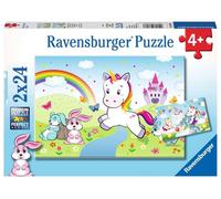 Puzzle Fiabesco Unicorno Ravensburger 2x24 Pezzi