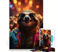 Puzzle Raver Party Sloth per adulti, 1000 pezzi, per migliorare la memoria, alleviare lo stress, assemblare, regalo memorabile (38x52cm)