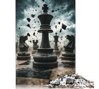 Puzzle "Re degli scacchi nella tempesta", unico, decorazione per la casa, puzzle rettangolare in carta per adulti, adolescenti, regali per la festa della mamma, 1000 pezzi (75x50 cm)