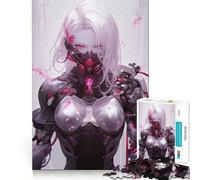 Puzzle "Ready to Kill Anime Girl" da 1000 pezzi per adolescenti, ideale per rafforzare la memoria, rilassarsi e divertirsi, con bordi lisci e la lista dei desideri di Babbo Natale (38x52cm)