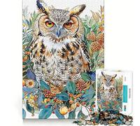 Puzzle realistico con gufo ad acquerello, 1000 pezzi, per adulti, gioco di logica, rilassante, con immagini da assemblare, regalo perfetto (38x52cm)