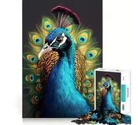 Puzzle realistico con pavone dai colori vivaci per adulti, 1000 pezzi, gioco di abilità mentale, assemblaggio lento e divertente, regalo perfetto (38x52cm)