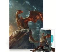 Puzzle realistico di drago mistico da 1000 pezzi per adolescenti, per rafforzare la memoria, calmare e rilassare, con bordi lisci, (50x75cm)
