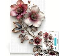 Puzzle realistico di fiori vintage da 1000 pezzi per adulti, gioco di puzzle per esercitare la mente, gioco per rafforzare i legami familiari, taglio di precisione, regalo creativo (38x52cm)