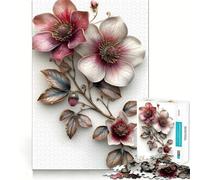 Puzzle realistico di fiori vintage per ragazzi, 1000 pezzi, gioco di logica chiaro, divertimento lento, taglio perfetto, sorpresa di compleanno (38x26cm)