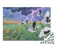 Puzzle Red - Crowned Crane A 1000 Pezzi Per Adulti,Thunderstorm Gioco Diabilità Impossibile Giochi Rilassamento E Intelligenza Regali Di Festa 1000pcs (75x50cm)