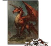 Puzzle Red Flying Dragon per adulti e adolescenti, 1000 pezzi, gioco stimolante e interazione tra genitori e figli (26x38cm)