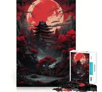 Puzzle Red Moon Japan da 1000 pezzi per ragazzi, gioco di logica, momento di relax, taglio preciso, pezzo da collezione (38x26cm)