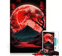 Puzzle Red Moon Japan per adulti, 1000 pezzi, gioco intelligente, rilassante e divertente, da assemblare, regalo prezioso (50x75cm)