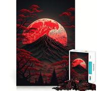 Puzzle Red Moon Japan per adulti, 1000 pezzi, stimola la memoria, gioco di gruppo, assemblaggio, sorpresa natalizia (38x52cm)