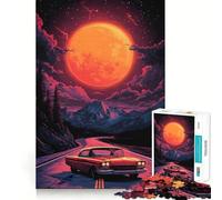Puzzle "Red Moon Road Trip" per ragazzi, 1000 pezzi, sfida mentale, divertimento rilassante, taglio preciso, regalo festivo (38x26cm)
