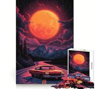Puzzle "Red Moon Road Trip" per ragazzi, 1000 pezzi, sfida mentale, divertimento rilassante, taglio preciso, regalo festivo (38x26cm)