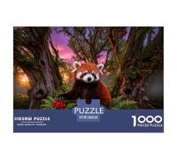 Puzzle Red Panda 1000 Pezzi Per Adulti, Allenamento Per La Mente,gioco Rilassante Puzzle Con Ancient Woods, Regalo Per Bambini E Adulti 38x26cm/1000pcs