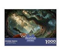 Puzzle Red Panda 1000 Pezzi Per Adulti, Antistress, Passatempo Rilassante Puzzle Con Ancient Forest, Regalo Originale 38x26cm/1000pcs