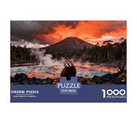 Puzzle Red Panda 1000 Pezzi Per Adulti E Ragazzi, Rompicapo Con Volcanic Forest, Sfida Mentale E Gioco Complesso, Regalo Compleanno 38x26cm/1000pcs