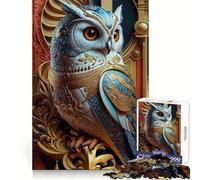 Puzzle regale con gufo decorato, 1000 pezzi, ideale per ragazzi, per stimolare la memoria e creare un'atmosfera serena, con taglio di alta qualità, perfetto come regalo di compleanno (38x26cm)