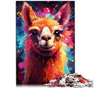 Puzzle Regali Giocattoli Puzzle Alpaca Animale psichedelico Colorato per Adulti e ren1000 Pezzi Puzzle in Legno Regalo di Compleanno Regali per 1000 Pezzi (50x75 cm)