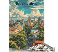 Puzzle regalo Buenos Aires Argentina Cityscape Puzzle da 500 pezzi per adulti Puzzle in legno per adulti e decorazione per la casa 500 pezzi (52x38 cm)