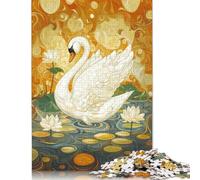 Puzzle regalo Cigno bianco con ali spiegate Puzzle da 1000 pezzi per adulti Puzzle in legno per adulti e decorazione per la casa 1000 pezzi (75x50 cm)