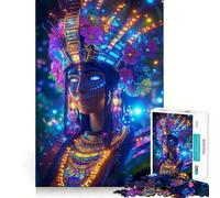 Puzzle "Regina della Giungla al Neon" per adulti, 1000 pezzi, gioco di abilità mentale, assemblaggio lento, regalo delizioso (38x26cm)