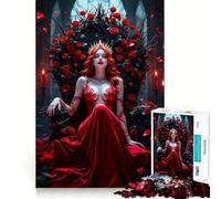 Puzzle "Regina Rossa sul Trono" per adulti, 1000 pezzi, migliora la memoria, rilassa la mente, bordi nitidi, pezzo da collezione (50x75cm)