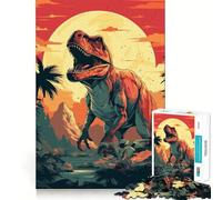 Puzzle retrò a tema dinosauri per adolescenti, 1000 pezzi, gioco per allenare la mente, rilassante, artistico, da assemblare, (38x26cm)