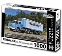 Puzzle Retro-auto Škoda 706 RTTN con rimorchio Orličan N12CH 1000 pezzi