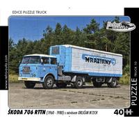 Puzzle Retrò camion Škoda 706 RTTN con rimorchio Orličan N12CH 40 pezzi