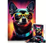 Puzzle retrò Chihuahua da 1000 pezzi per adolescenti, giocattolo antistress, taglio di alta qualità, (38x26cm)