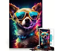 Puzzle retrò Chihuahua da 1000 pezzi per ragazzi, gioco intelligente di gruppo, immagine da assemblare, decorazione murale (38x52cm)