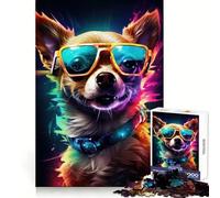 Puzzle retrò Chihuahua da 1000 pezzi per ragazzi, gioco intelligente di gruppo, immagine da assemblare, decorazione murale (38x52cm)